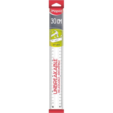 REGUA MAPED STUDY UNBREAKABLE 30CM INCOLOR